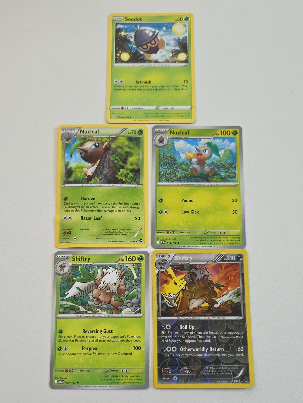 Pokemon Seedot, Nuzleaf, And Shiftry Card
